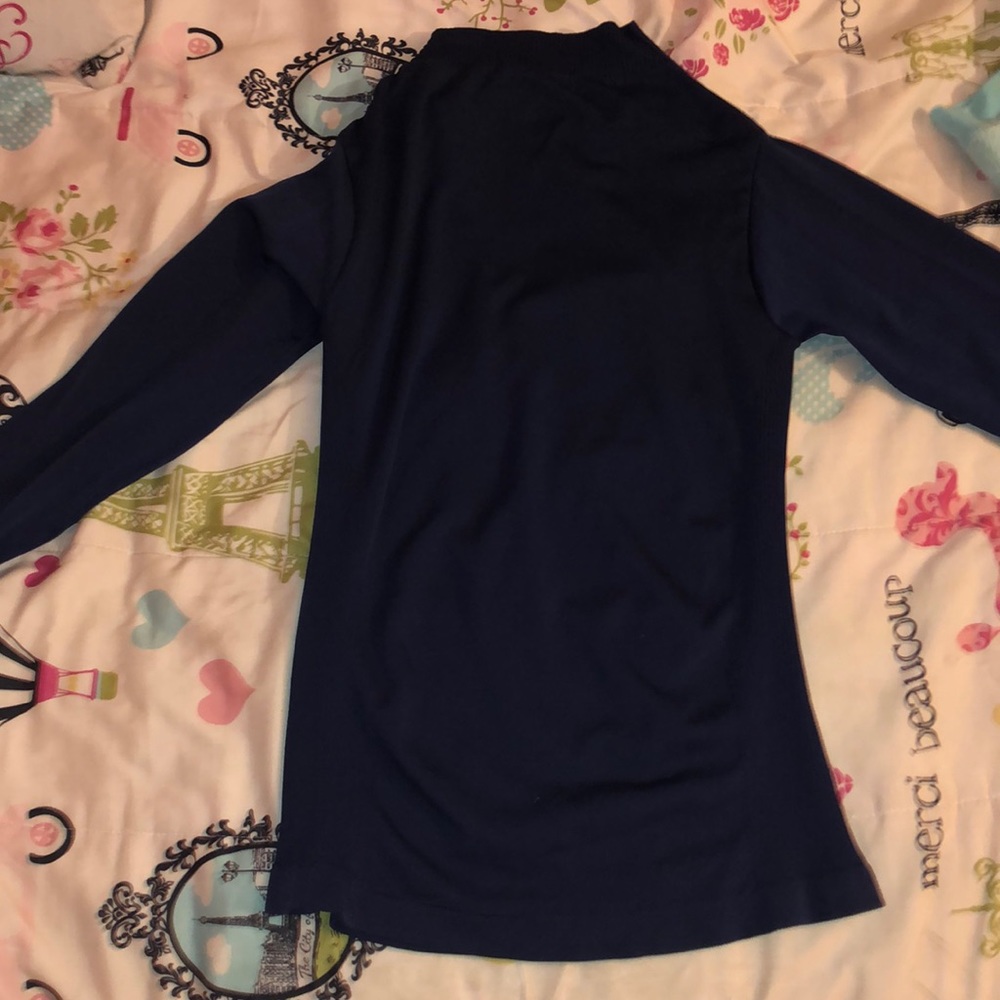Long blue turtle neck shirt